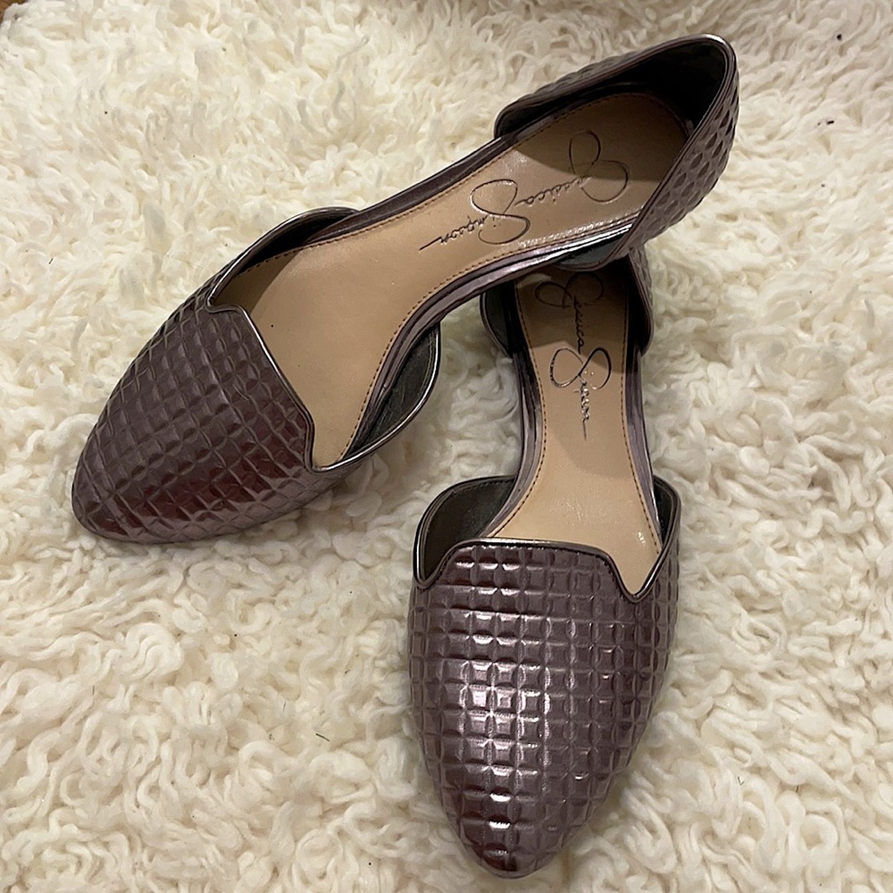 Chrome loafer flats